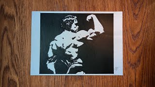 Menggambar mode Stencil drawing Lebih Simple,mudah dan keren  Model : Arnold Schwarzenegger
