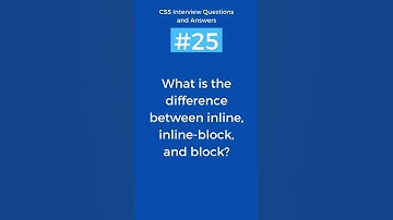 Difference between Inline, inline-block, and block | CSS Interview Questions and Answers Part - 25