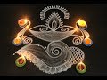 Unique Diya rangoli kolam with Shanku fo Diwali 2018 || Deepavali muggulu