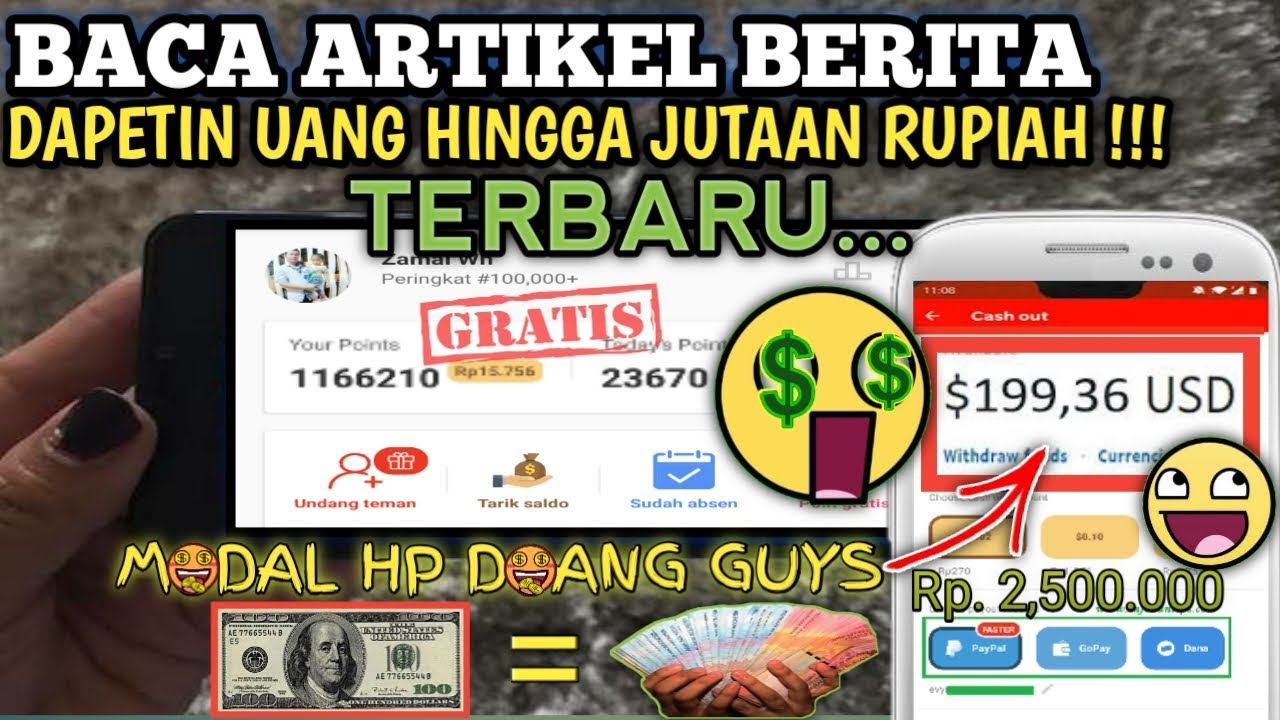 HANYA HITUNGAN MENIT BISA DAPAT UANG GRATIS - APLIKASI PENGHASIL DOLLAR