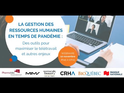 Webinaire BIOQuébec: la gestion des ressources humaines en temps de pandémie