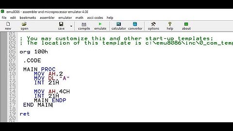 How To Display a Character in Assembly Language Using emu8086