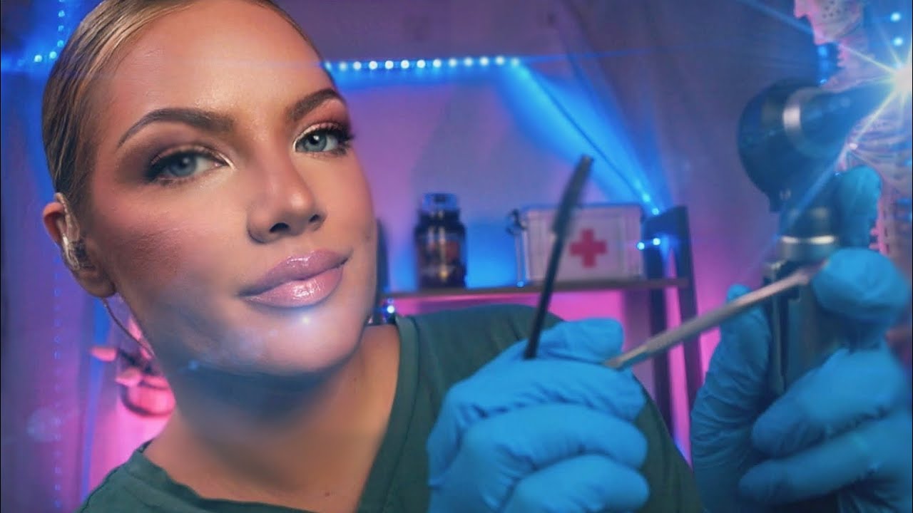 ASMR Ear Unclogging, Otoscope & Earpick, Cleaning, Massage | Fishbowl Effect, Binaural Beats