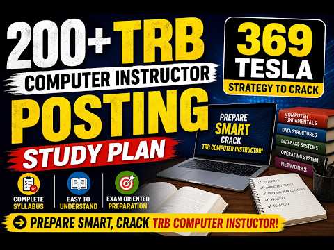 TRB Computer Instructor 200+ Posting | Complete Study Plan | 369 Tesla Strategy to Crack