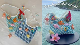 🌊 Crochet Ocean Bag Tutorial | Beautiful Ocean-Inspired Bag 🌺🐚