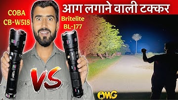 COBA बाप है😳|| COBA CB-W518 Flashlight || Britelite BL-177 Torch || Powerful Torch Light Review 