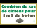 Combien de sac de ciment pour 1m3 de bton