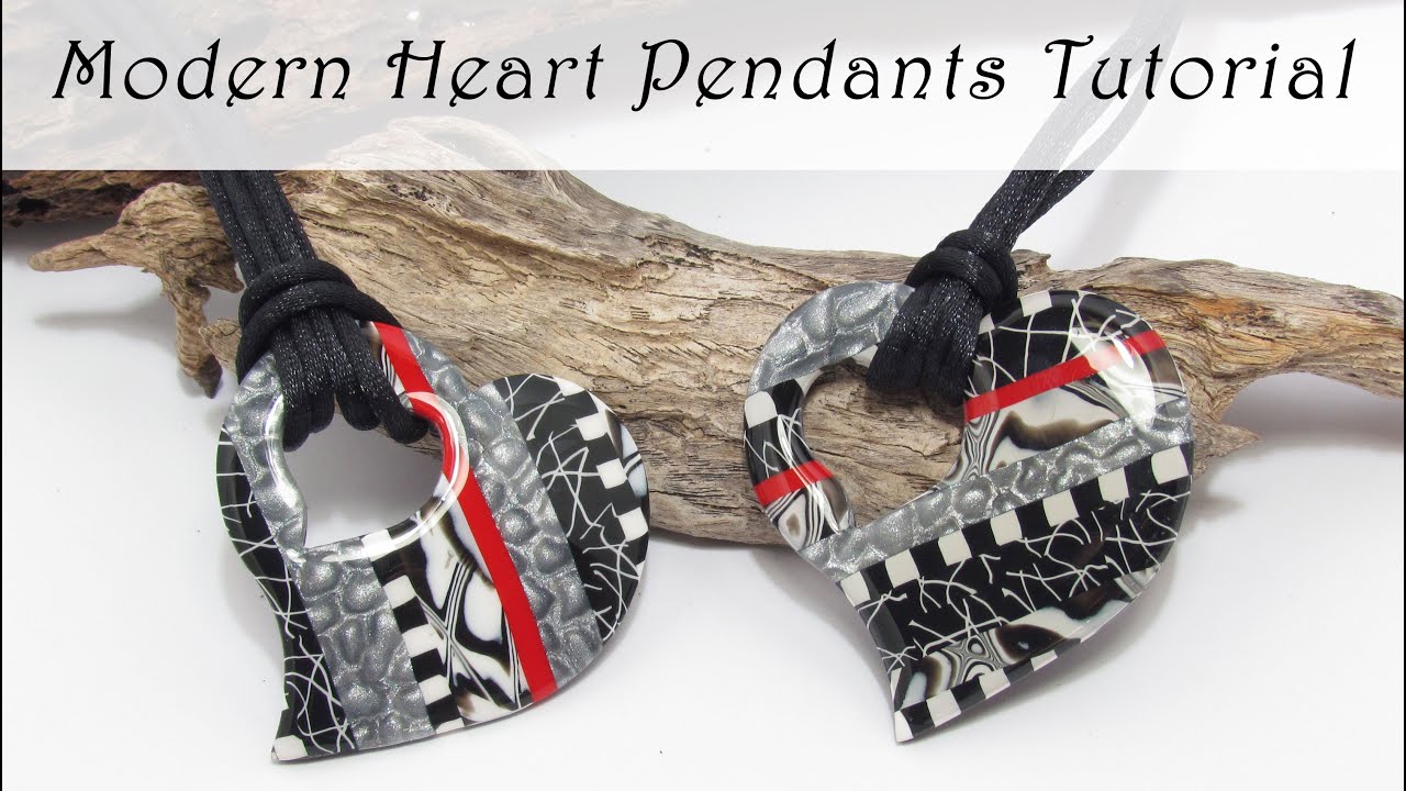 Polymer Clay Project: Modern Heart Pendants Tutorial - YouTube