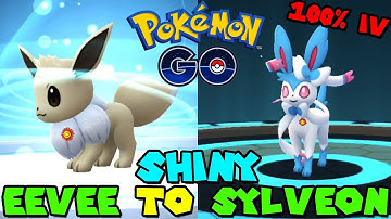 Evolving SHINY EEVEE to SHINY SYLVEON in Pokemon GO - Perfect MAX CP SYLVEON