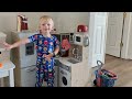 Cash Got His New Kitchen Set From Santa! He Loves This Real Kitchen Set! Merry Christmas