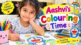 Aashvi’s Colouring Time 🎨🌈 | Fun Drawing & Coloring for Kids | Kids Activity