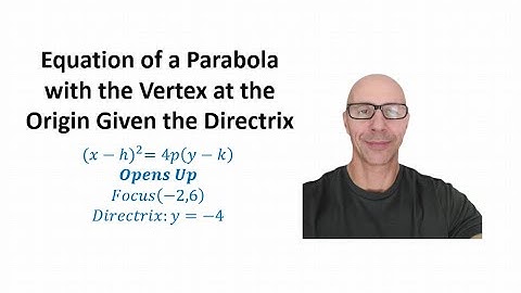 Find the equation of a Parabola Given the Focus and Directrix:  Opens Up