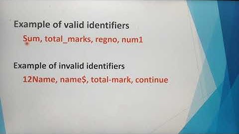 Tokens with examples - identifiers, keywords, part 5 , Chapter 5, in Tamil, A. Jaya Mabel Rani/AP