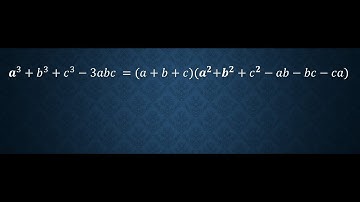 Class 9 Maths - Polynomials - identity (a^3+b^3+c^3-3abc ) proof and its application