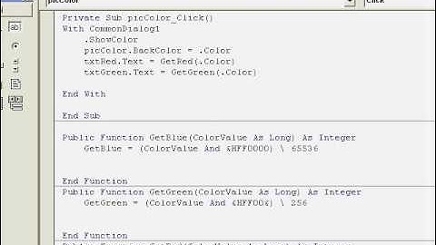 Visual Basic Tutorial: How Separate RGB Colors