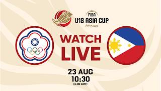 LIVE - Chinese Taipei v Philippines | FIBA U18 Asia Cup 2026 | Classification 7-8