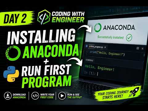 Anaconda Installation + First Python Program in Jupyter Notebook 🔥 | Day 2