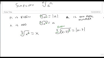 6 1 2 Simplify nth root of a^n