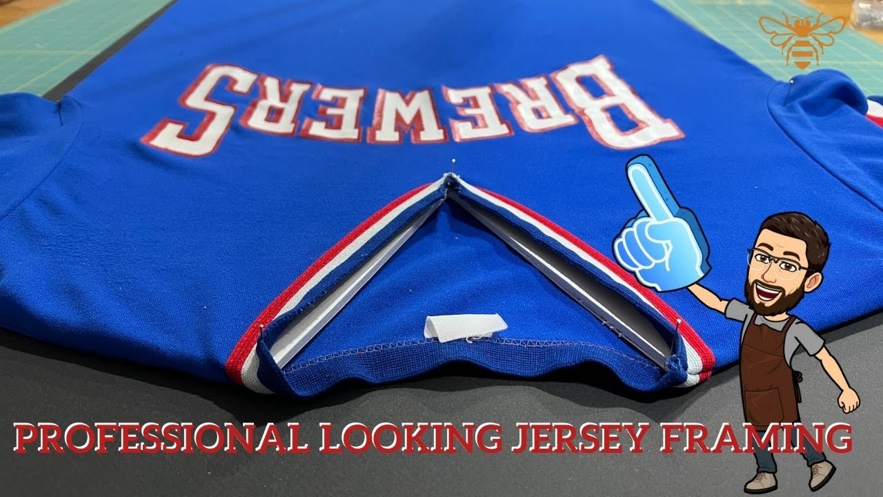 How to frame a Hockey Jersey At Home Tutorial. DIY Large Sports Jersey Frame  Tutorial. 