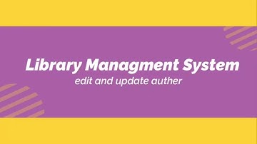 #5 Library management System in PHP OOPs  || Edit and Update Author || PHP OOPS with ajax