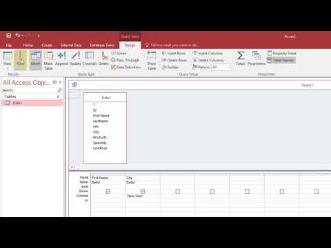 Create a Query with Criteria in MS Access