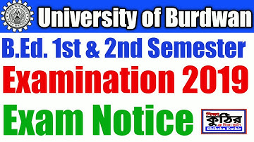 Burdwan  University  B.ed Exam  Date  2020 Notice