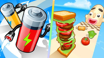 🌙 ⚫ Sandwich Runner vs Battery Run All Level iOS,Android Gameplay Update Gaming Pro XOI81EW3