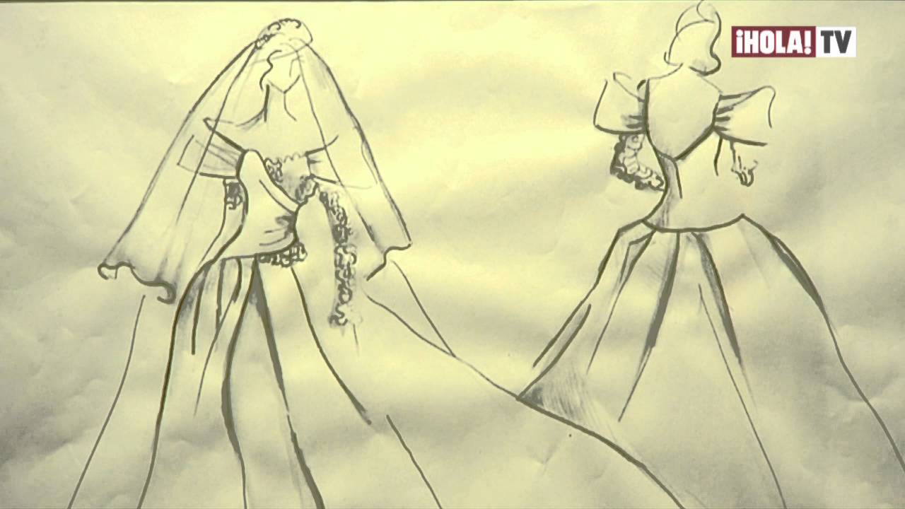 Los bocetos del vestido de novia de la infanta Elena | Mundo HOLA - YouTube