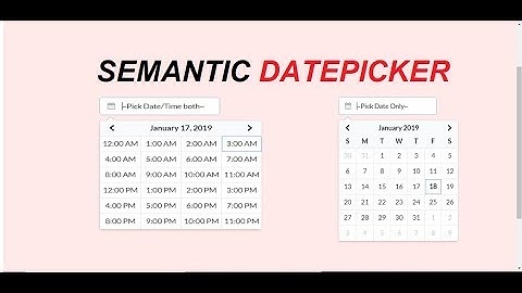 Semantic Datepicker  user Interface using Bootstrap and Javascript
