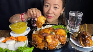 Fatty Pork Belly, Birnjal Fry ,Healthy Salad 🥗 & Basmati Rice 🍚 Mukbang || Rubi Rai Mukbang 🙏❤️