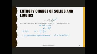 ChE 2110 Chapter 4i - Entropy Calculations for Solids and Liquids