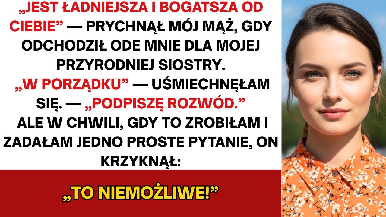 Po tym jak mój mąż rzucił mnie dla przyrodniej siostry, zadałam jedno pytanie, które zburzyło plany…