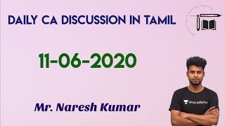 Daily CA Live Discussion in Tamil | 11-06-2020 |Mr.Naresh kumar