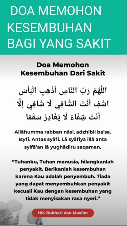 DOA MEMOHON KESEMBUHAN DARI SAKIT
