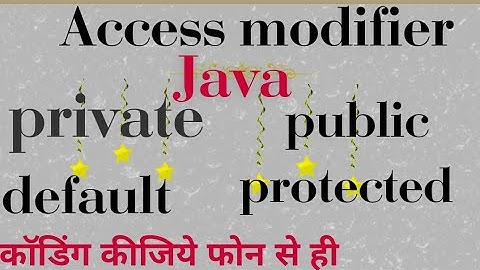 Access Modifier of java in hindi