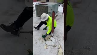 Spray Foam Roof Removal: Skilled Workers Tackle a Tough Insulation Job