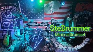 HELLS BELLS AC/DC Drum cover &amp; Drum cam Live by SteDrummer - Minimal Drumset