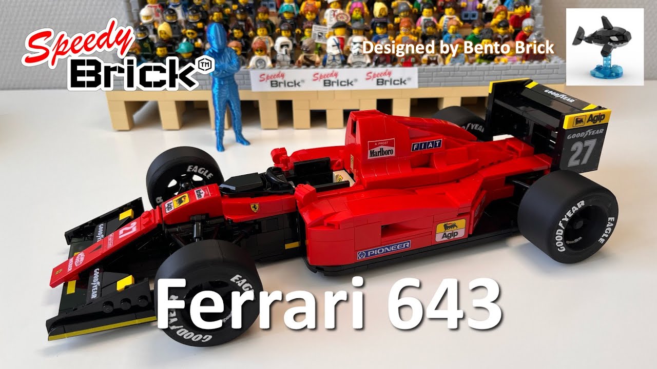 Lego F1 Icons 1/16th scale MOC Build & Review of BentoBrick Awesome 1991 Ferrari 643 Formula One car
