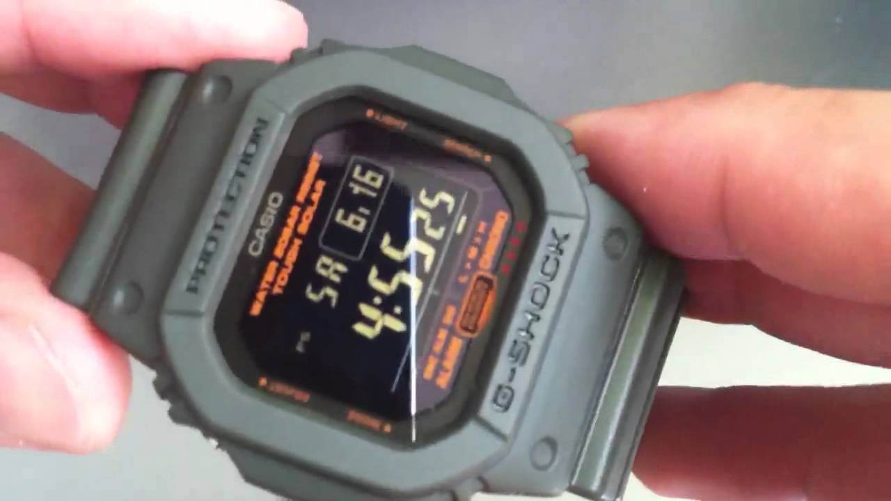 Casio G5600KG-3 Solar Military 5600 - YouTube