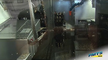 Demo on Lico LND 42D-S3 10-Axis Multi Slide Mill/Turn Center at PMTS 2019