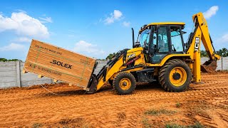 JCB backhoe loader 3DX Solar Panel Work | Heavy Machine Loading &amp; Shifting full video 🤯🍁
