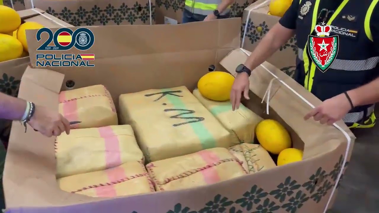 Desarticulada una organización criminal que transportaba 9.300 k de hachís ocultos entre melones
