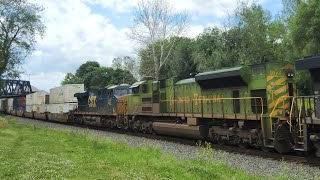 NS 1072 trails on 28X in Phillipsburg, NJ, with CSX 835 3rd