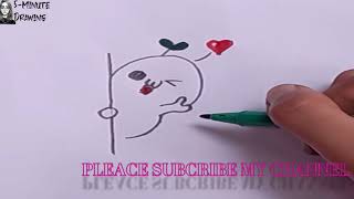 How To Draw Simple Sticker Cute Sticker Drawing Very Easy Drawing Step By Step For Beginners
