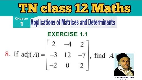 TN 12 Maths Exercise 1.1 Q.No.8 Applications of Matrices and Determinants