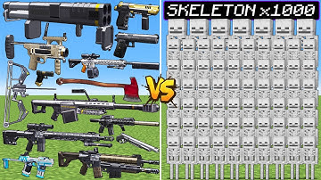 What TaCZ Mobius Arsenal Gun Can Defeat The Most All Skeleton Army in Minecraft?