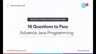 How to Pass/Score in Advance Java Programming (AJP) Sem-6 Computer | GTU