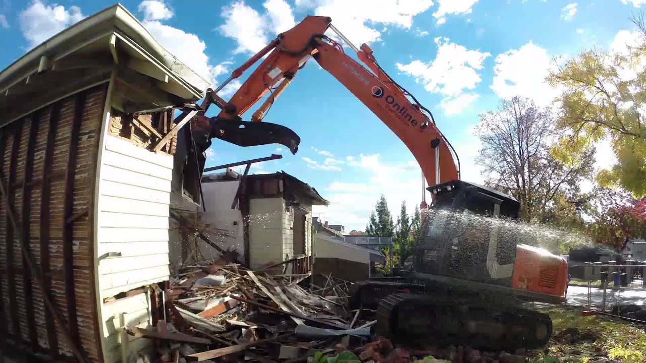 Demolition of a house including drone footage for kids YouTube