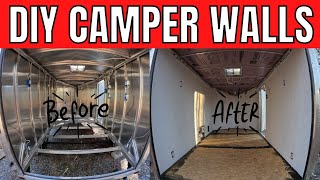 DIY CARGO TRAILER CAMPER CONVERSION WALLS//EP. 7