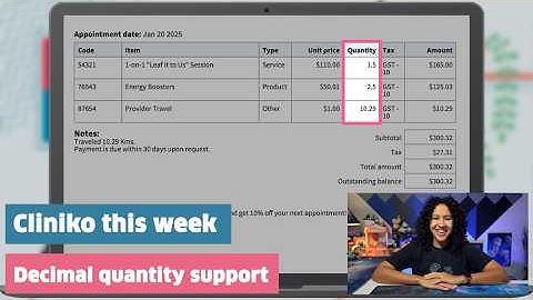 Cliniko this week: Decimal support